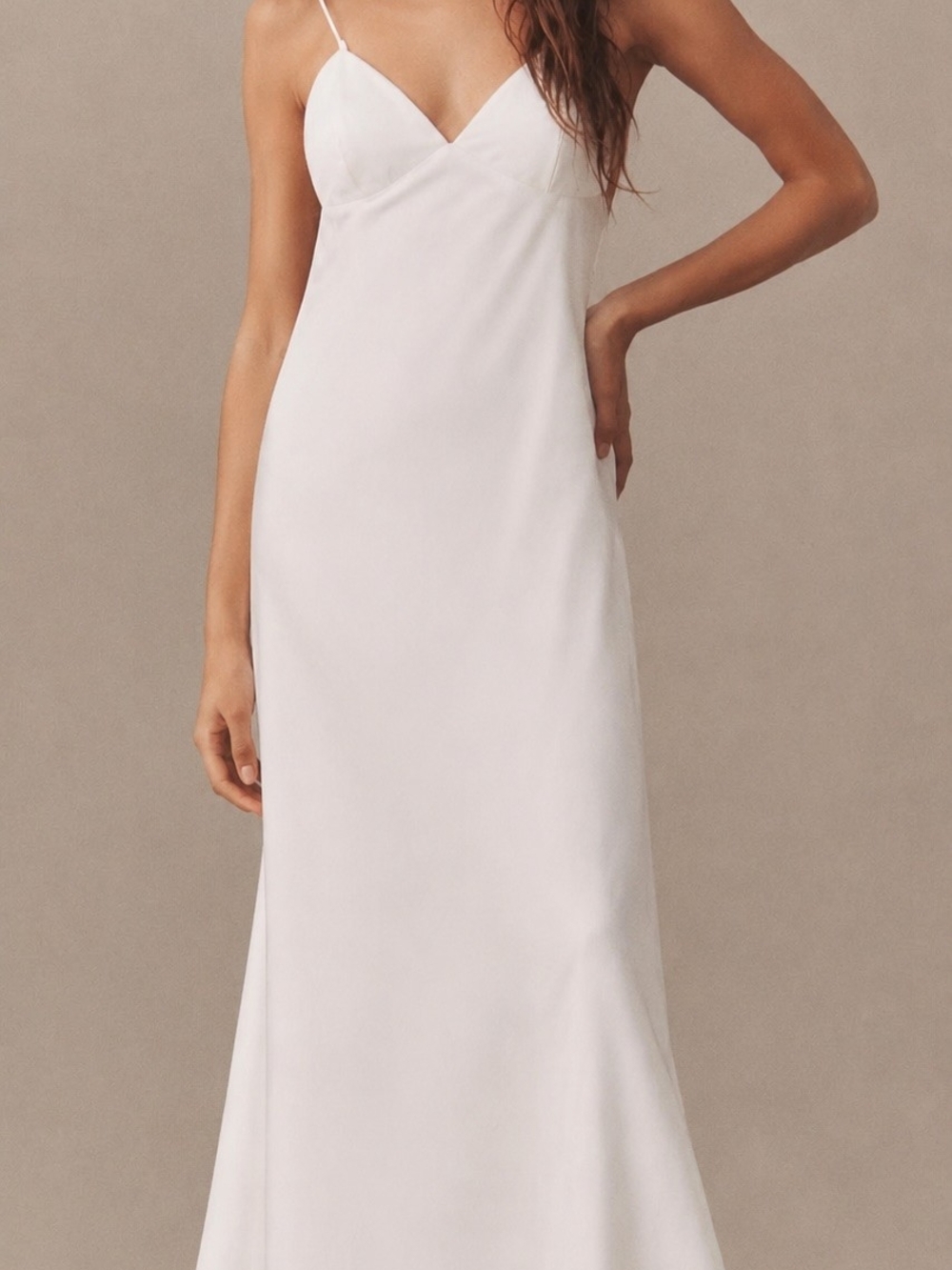 Willowby Elegant White Slip Maxi Bridal Dress For Beach Or Modern Wedding